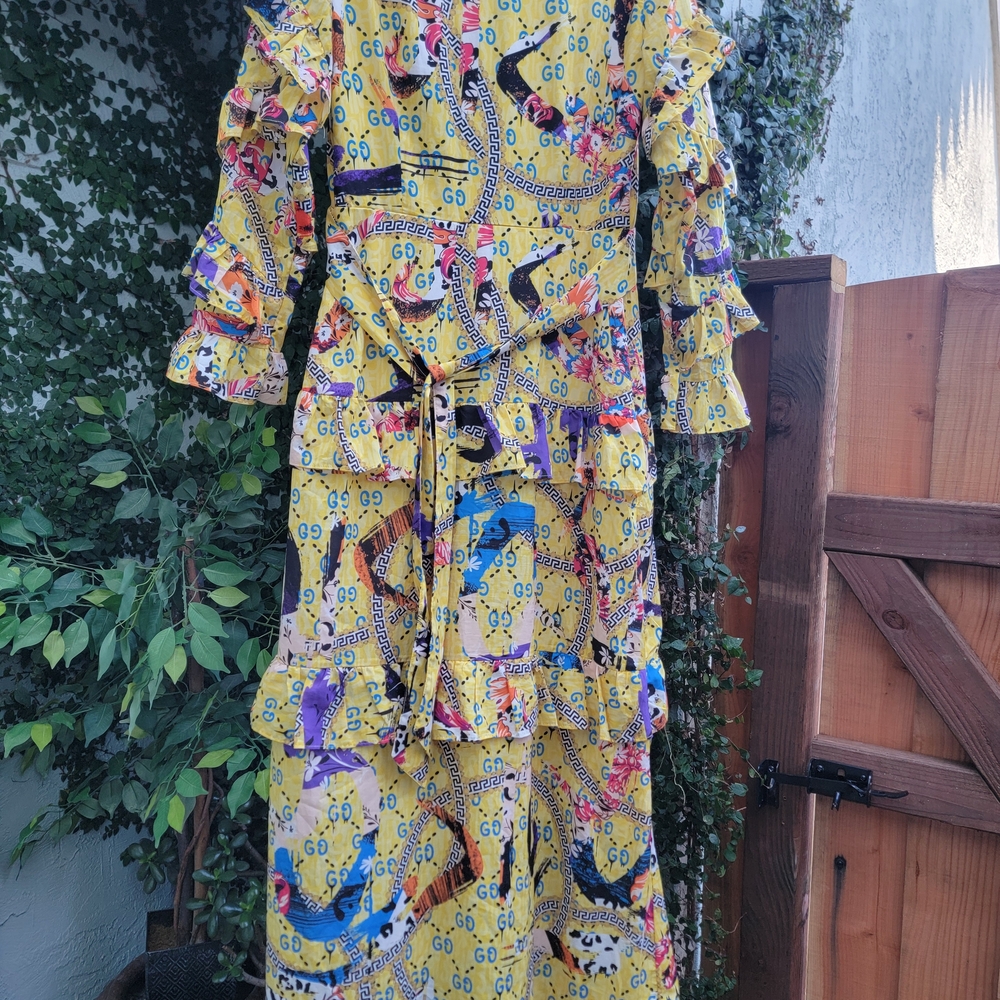 Vibrant Yellow Ruffled Dress - Picture 4 of 10